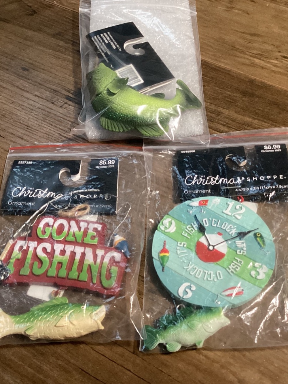 The Christmas Shoppe Fishing Theme Ornaments Bundle New with Tag